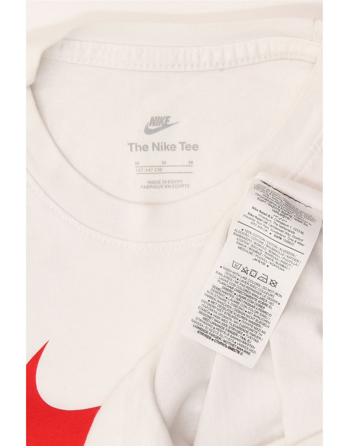 Nike Jungen-T-Shirt mit Grafik, mittelgroß, weiße Baumwolle, 10–11 Jahre