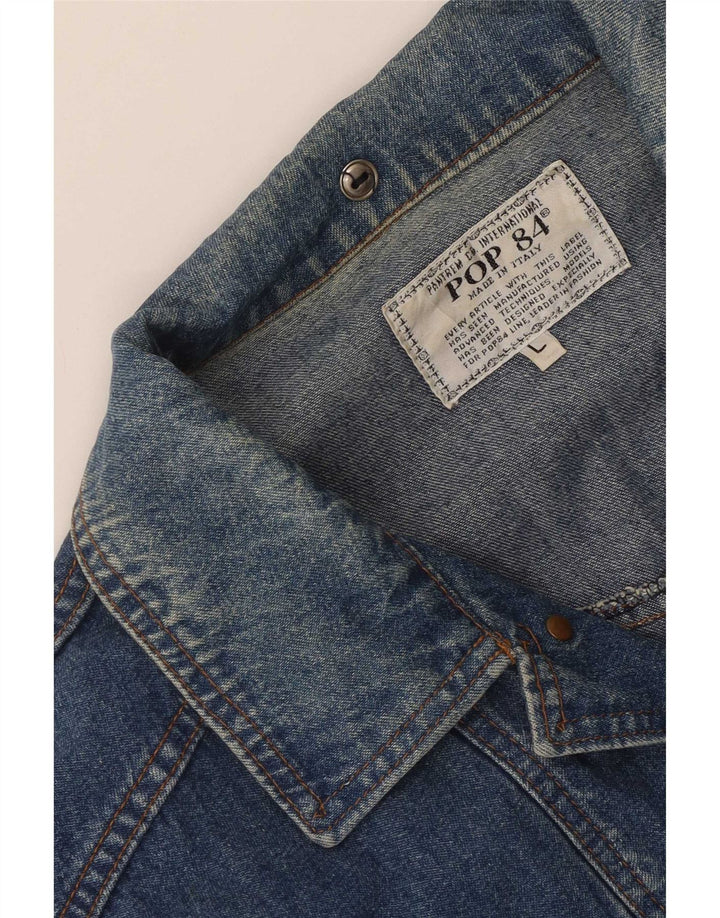 POP 84 Herren Jeansjacke UK 40 Large Blue