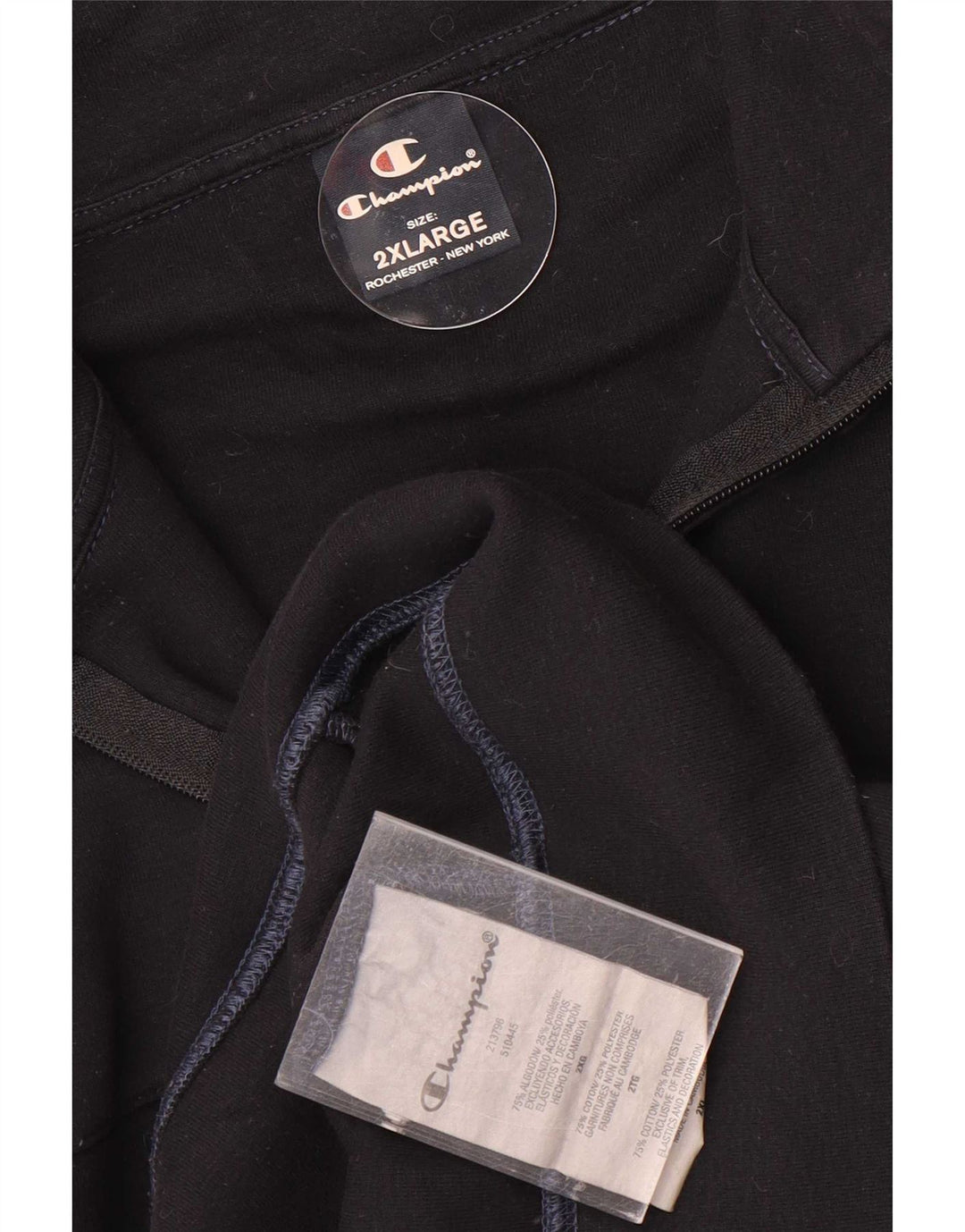 Champion Herren-Trainingsanzug-Oberteil, Jacke, 2XL, schwarze Baumwolle