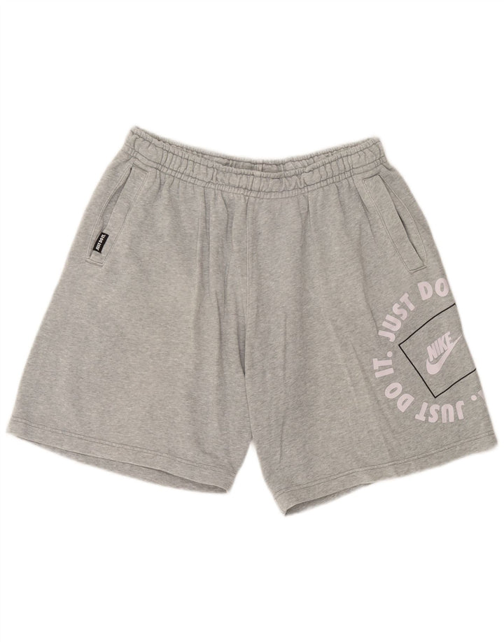 Nike Herren-Sportshorts mit Grafik, groß, grau gefleckte Baumwolle