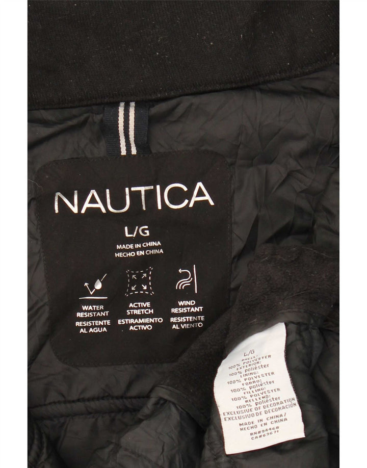 Nautica Herren Wattierte Jacke UK 40 Large Schwarz Polyester