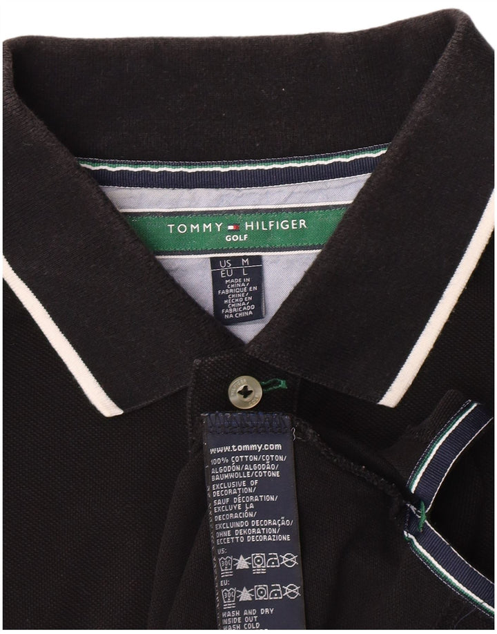 Tommy Hilfiger Herren-Poloshirt, mittelschwarz, Baumwolle, klassisch