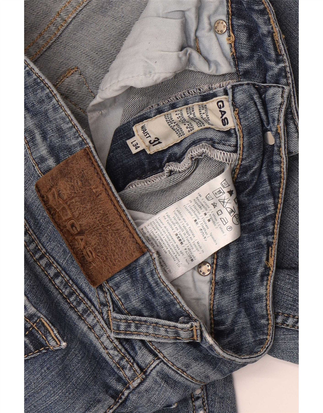 Gas Herren Slim Jeans W31 L29 Blaue Baumwolle