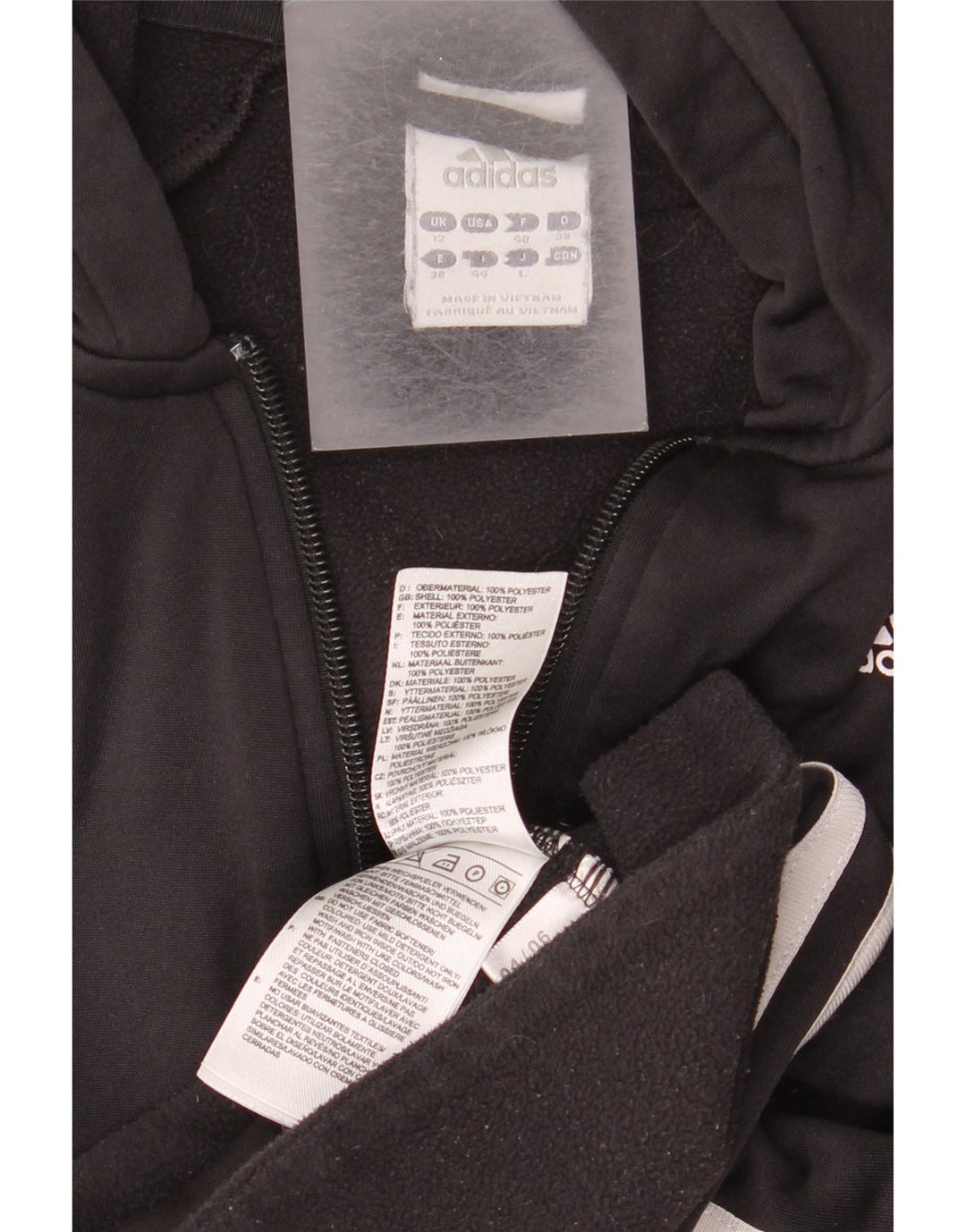 Adidas Damen Climawarm Zip Hoodie Pullover UK 12 Medium Schwarz Polyester