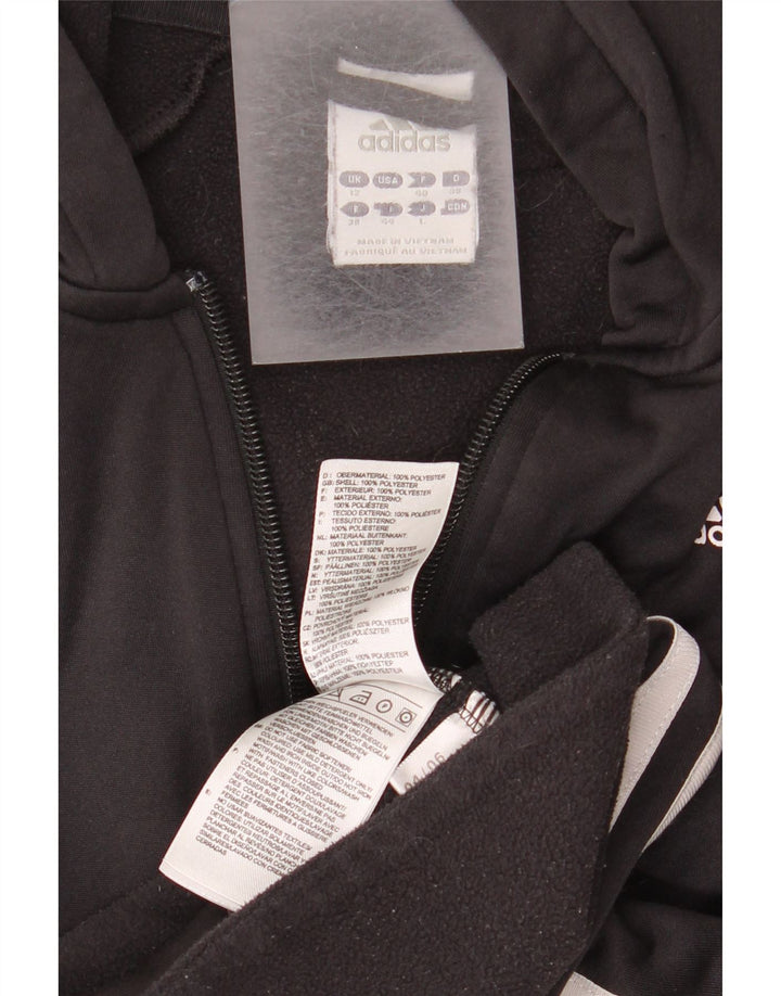 Adidas Damen Climawarm Zip Hoodie Pullover UK 12 Medium Schwarz Polyester