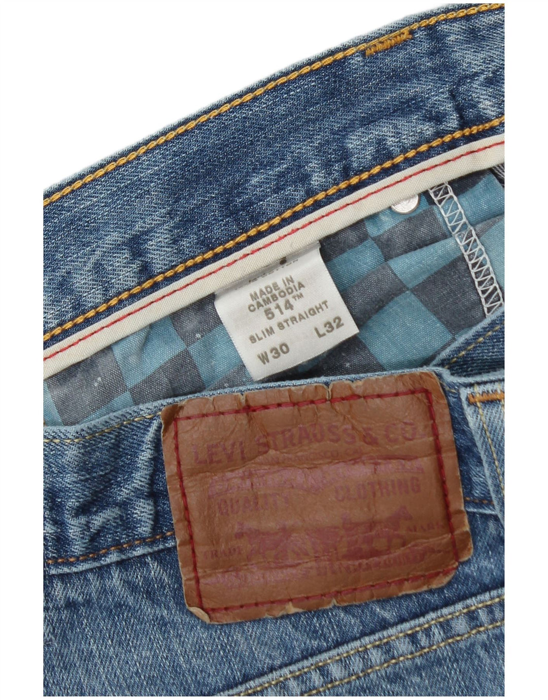 Levi's Herren 514 Straight Jeans W30 L30 Blaue Baumwolle