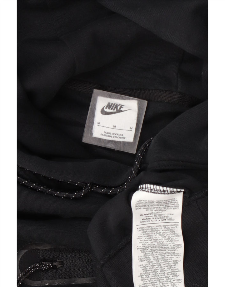 Nike Womens Crop Oversized Hoodie Pullover UK 14 Mittelschwarze Baumwolle