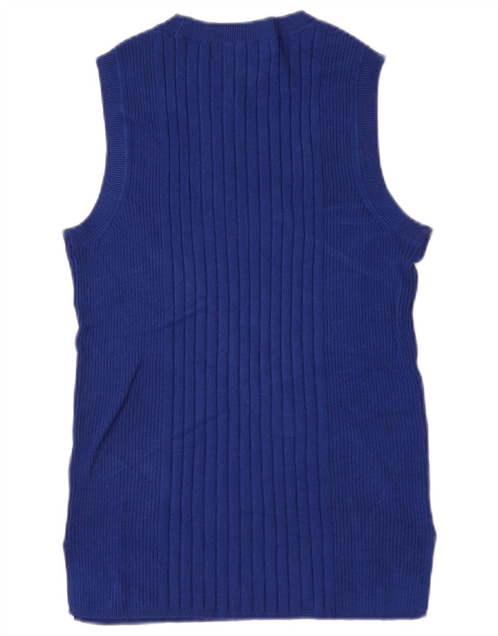 Marks & Spencer Damen Weste Top UK 12 Mittelblaue Viskose