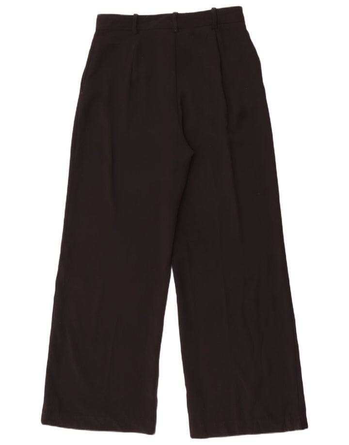 Zara Damen-Chinohose mit weitem Bein, mittelgroß, W28, L29, schwarzes Polyester