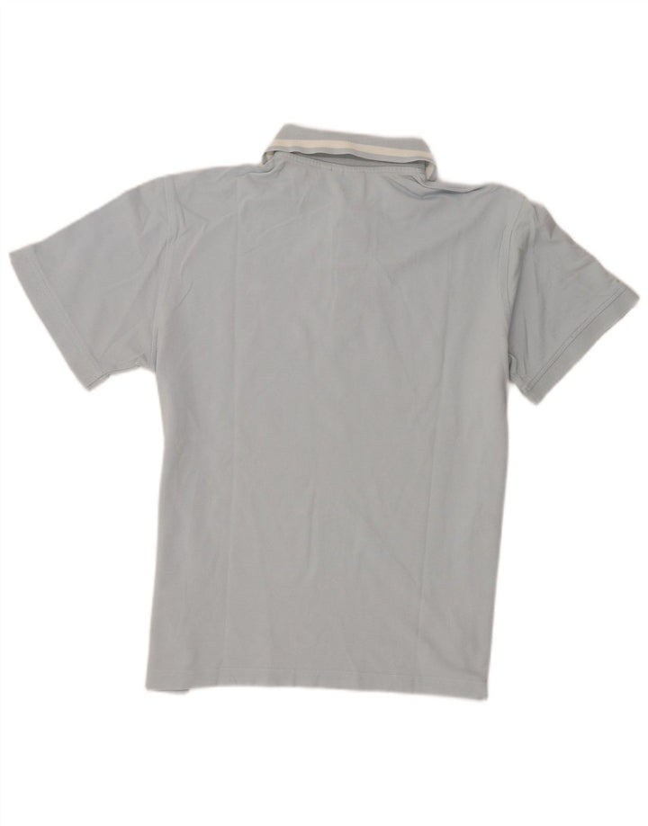 Diadora Herren Kurzarm-Poloshirt mit normaler Passform, mittelblaue Baumwolle
