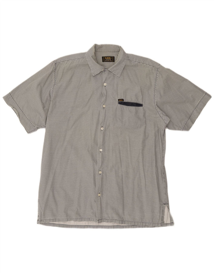 Lee Herren Kurzarmhemd Medium Navy Blue Geometrisch