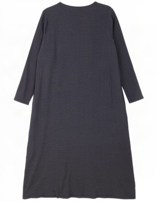 Marks & Spencer Damen-Maxikleid mit langen Ärmeln, UK 22 3XL, Marineblau, Polyester