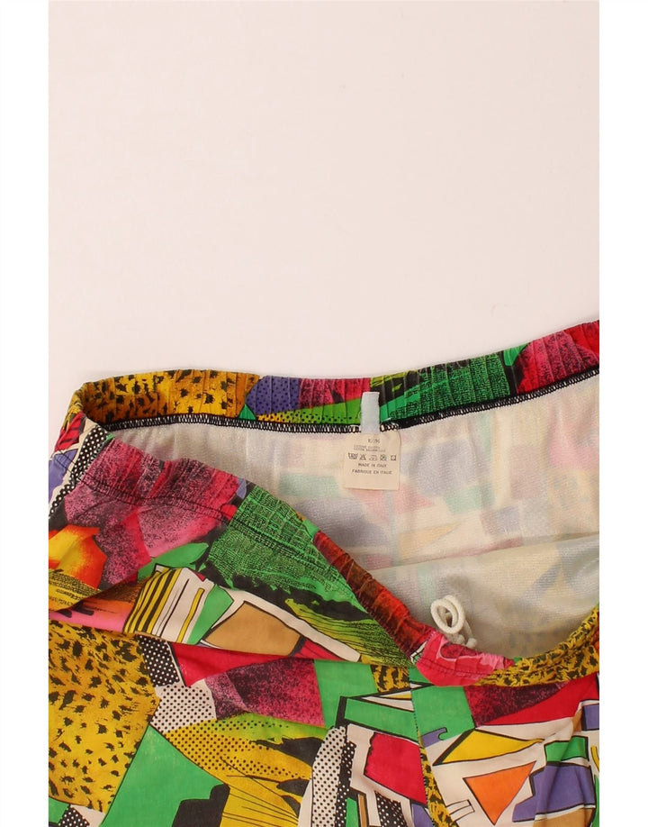 VINTAGE Womens Abstract Pattern Swimming Shorts UK 10 Small  Multicoloured Vintage Vintage and Second-Hand Vintage from Messina Hembry 