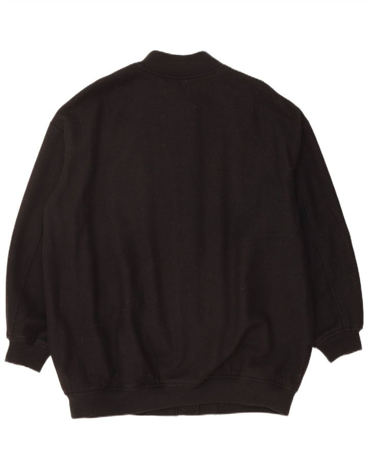 ZARA Mens Loose Fit Bomber Jacket UK 34 XS Black Wool