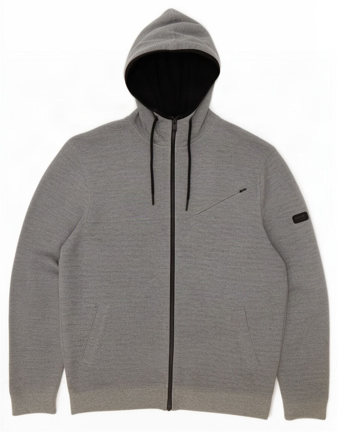 Barbour Herren-Kapuzenpullover mit Reißverschluss, groß, graues Polyester