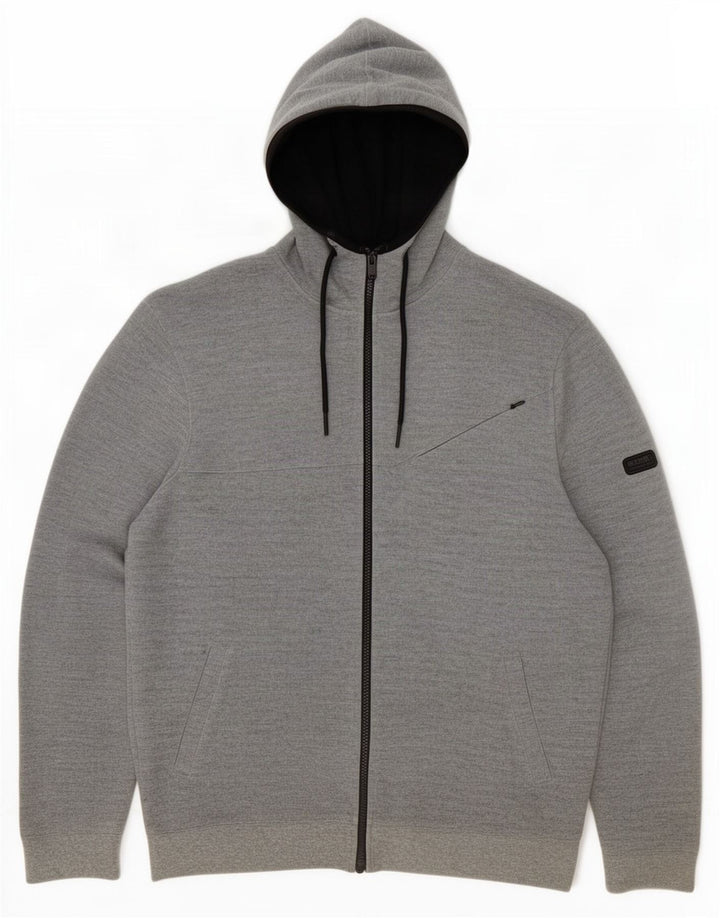 Barbour Herren-Kapuzenpullover mit Reißverschluss, groß, graues Polyester