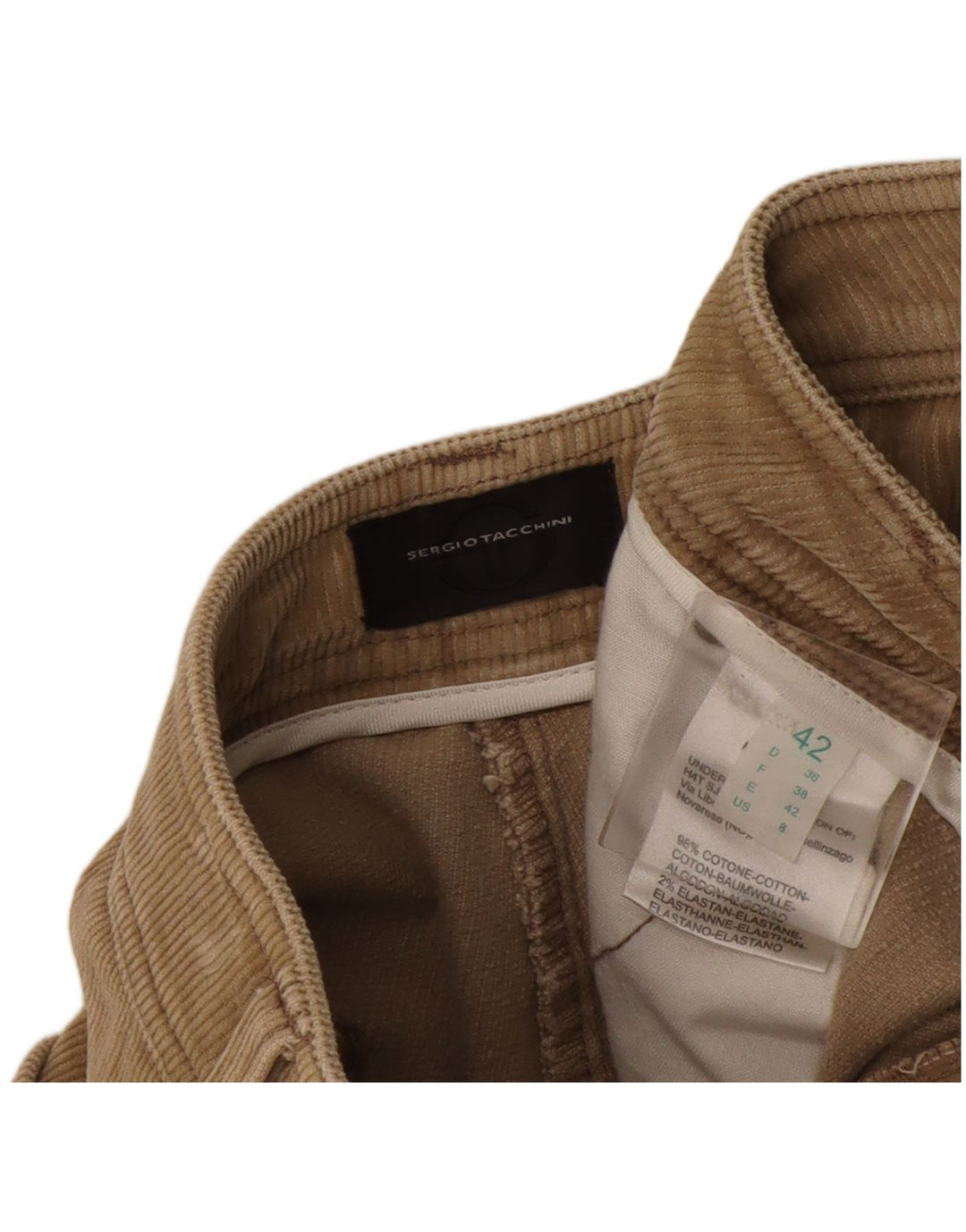 Sergio Tacchini Damen Bootcut-Cordhose IT 42 Medium W32 L26 Beige