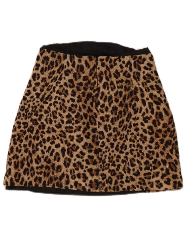 Zara Damen Minirock Small W26 Brauner Tierdruck