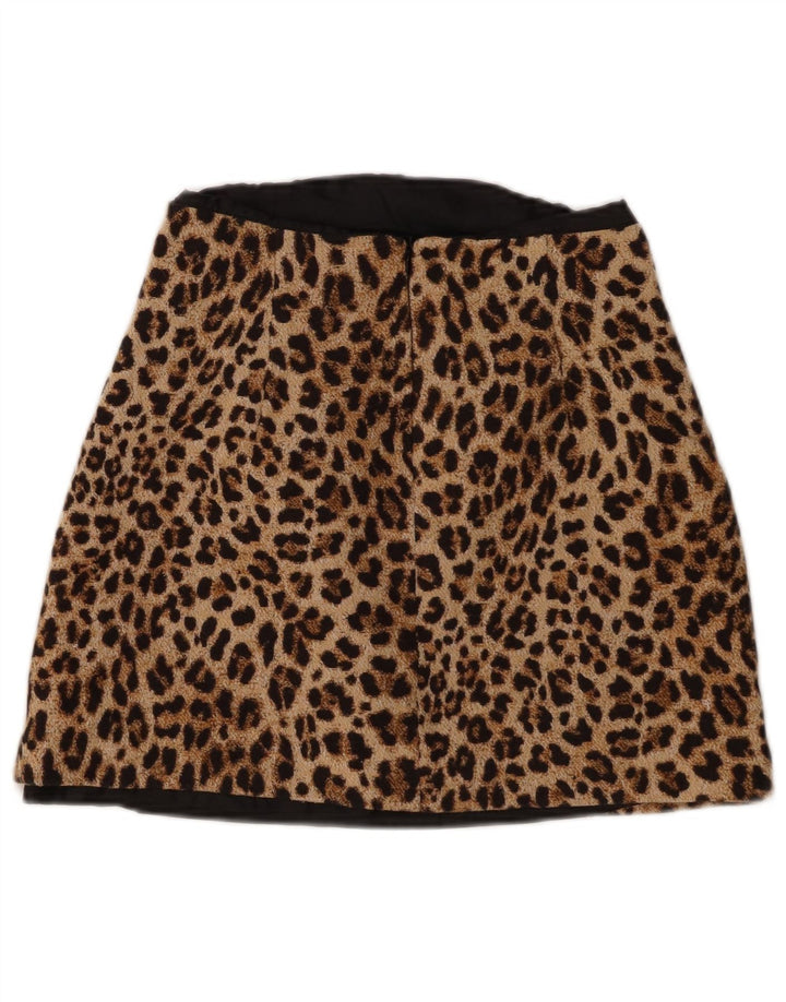 Zara Damen Minirock Small W26 Brauner Tierdruck