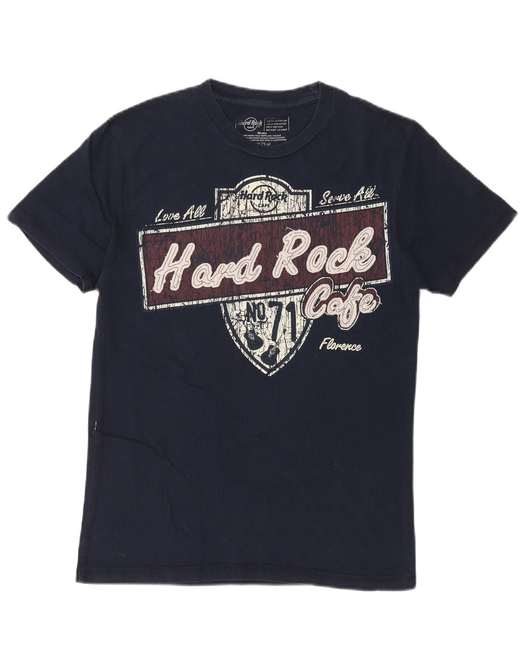 HARD ROCK CAFE Herren-T-Shirt „Florence“ mit Grafik, Größe S, Marineblau, Baumwolle