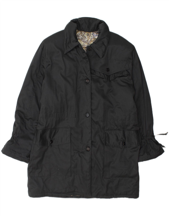 VINTAGE Womens Overcoat UK 20 2XL Black Cotton Vintage Vintage and Second-Hand Vintage from Messina Hembry 