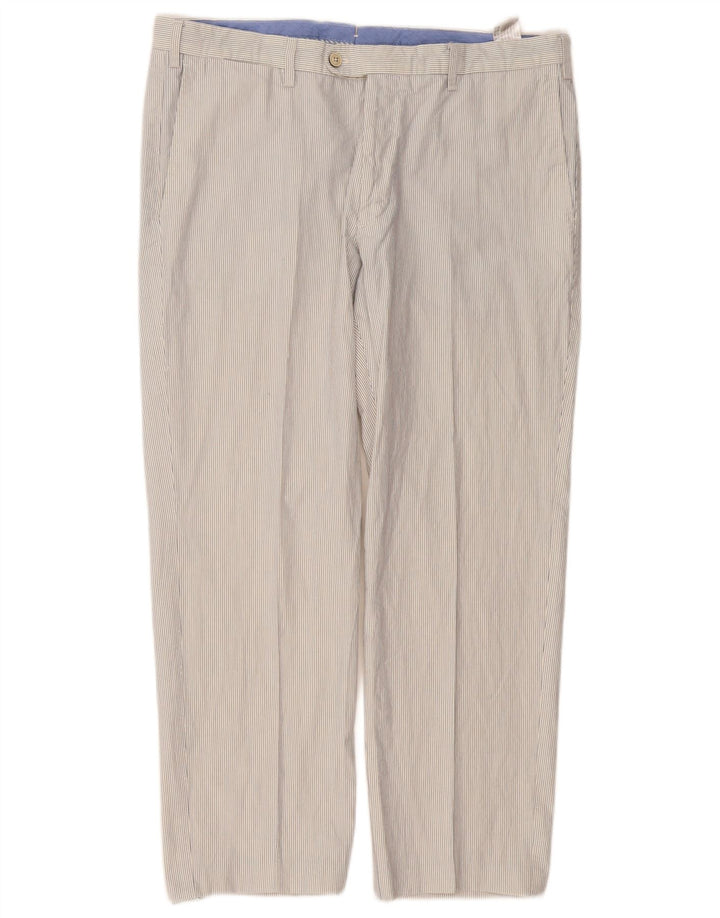 MASSIMO DUTTI Gerade Herrenanzughose EU 46 XL W36 L27 Weiß gestreift