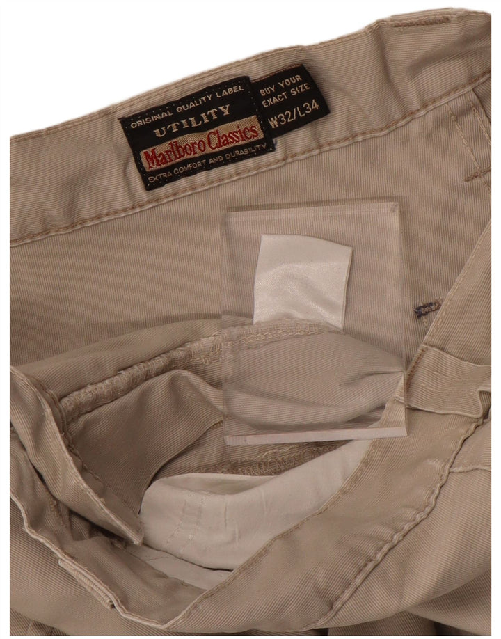 MARLBORO CLASSICS Gerade Freizeithose für Herren, W32, L34, Beige, Baumwolle