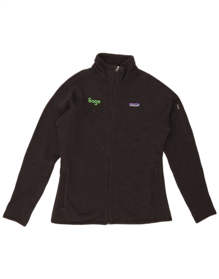 PATAGONIA Damen-Trainingsanzug-Top-Jacke UK 14 Mittelschwarzes Polyester