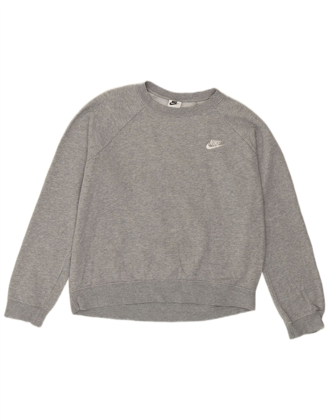 Nike Womens Loose Fit Sweatshirt Pullover UK 12 Mittelgraue Baumwolle