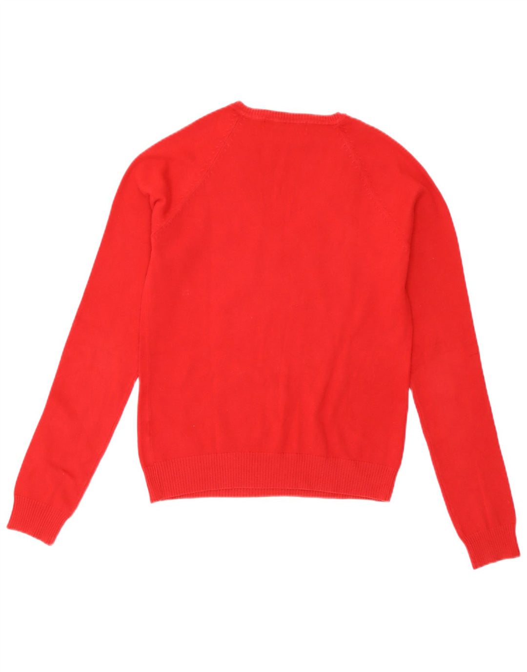 Zara Damen-Pullover mit V-Ausschnitt, UK 12, mittelrote Baumwolle