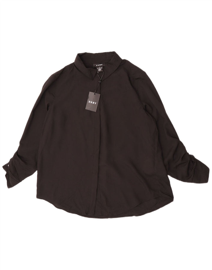 Dkny Damen-Hemdbluse, UK 44, Größe L, Schwarz, Polyester