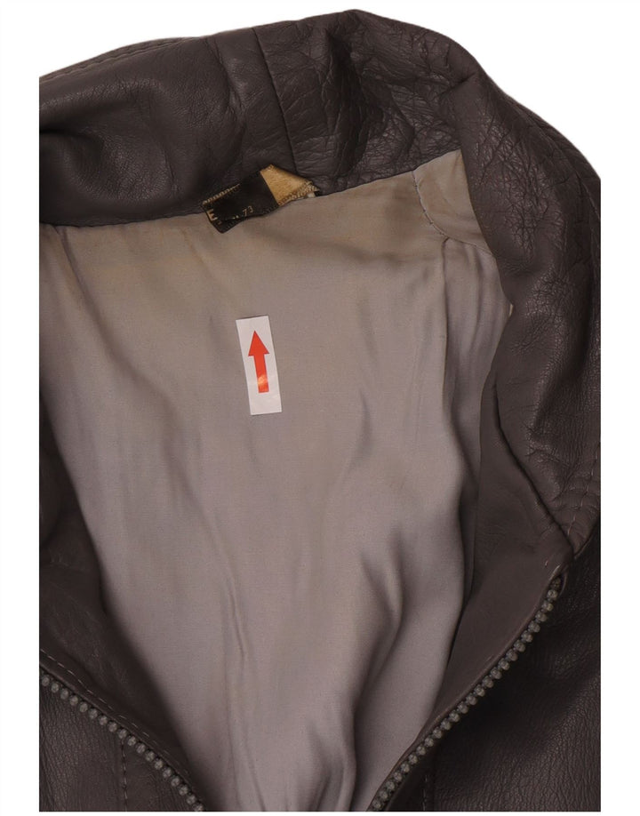 Vintage Herren Lederjacke IT 48 Mittelgraues Leder