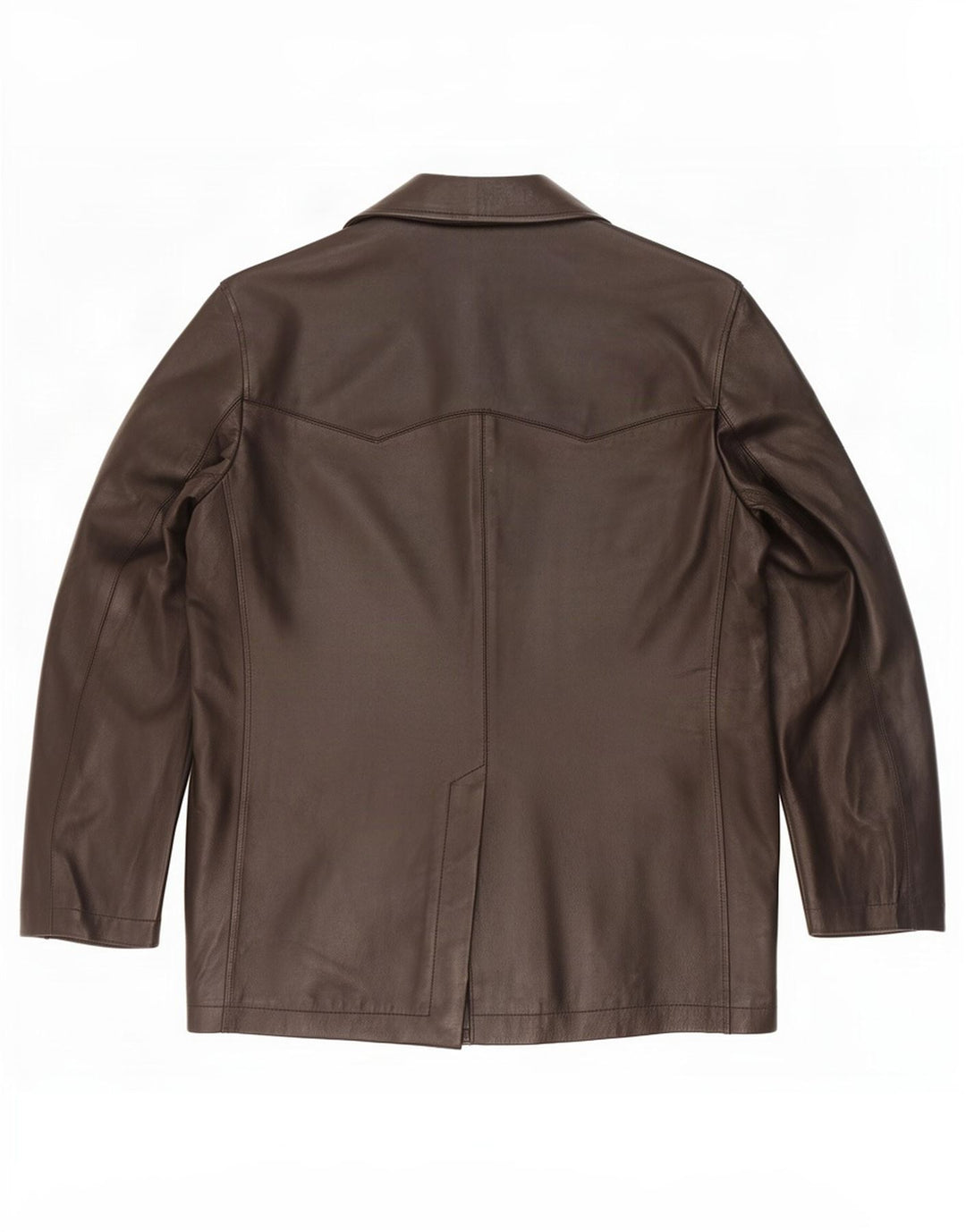 Vintage Herren 3-Knopf-Lederblazerjacke UK 38 Mittelschwarz