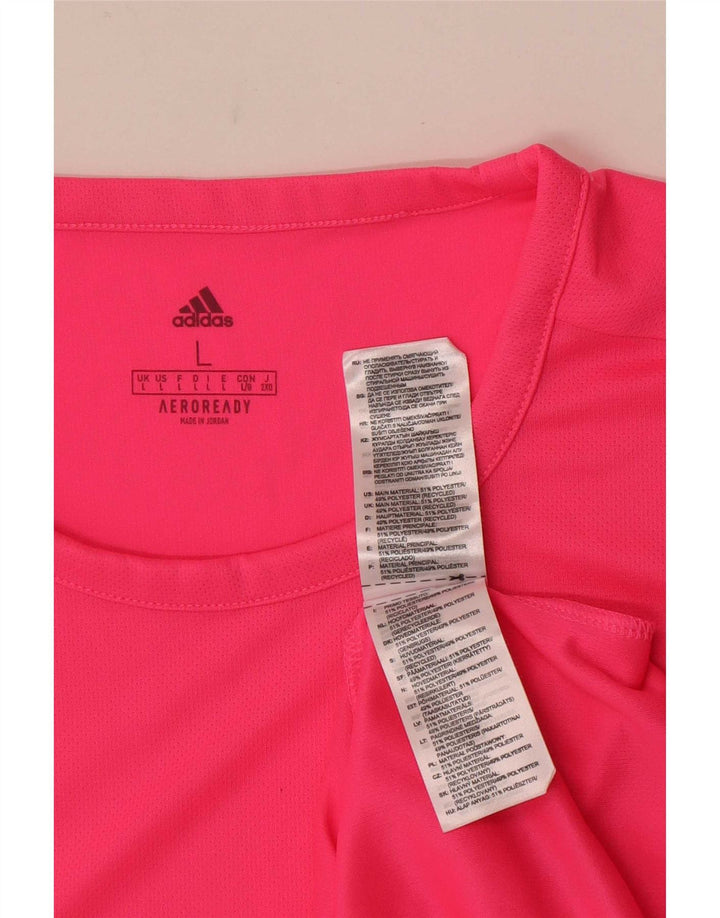 Adidas Herren Aeroready T-Shirt Top Large Pink Colourblock Polyester