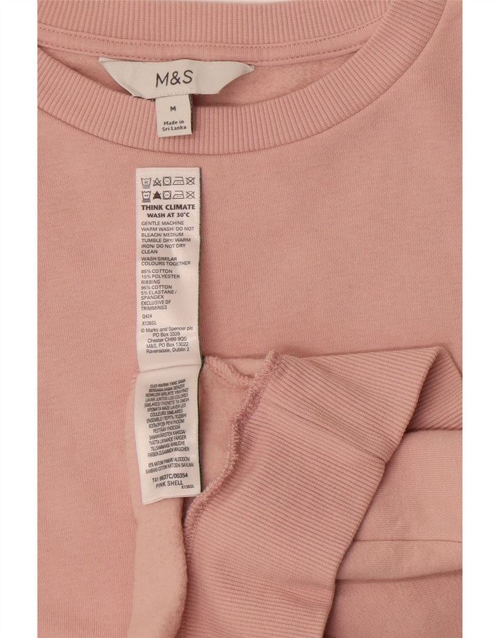Marks & Spencer übergroßer Damen-Sweatshirt-Pullover, UK 14, mittelrosa, Baumwolle