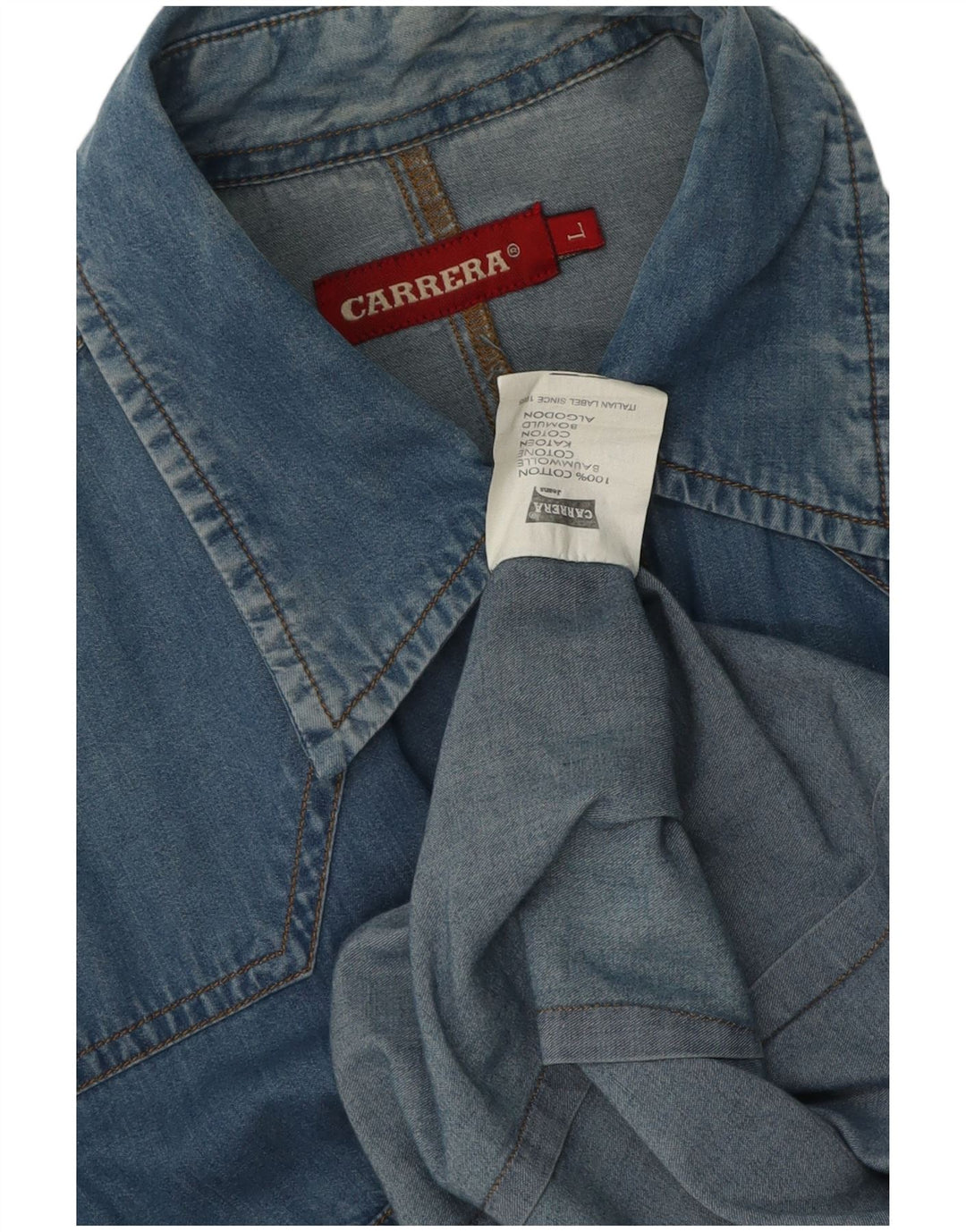 Carrera Damen Jeanshemd UK 16 Large Blaue Baumwolle