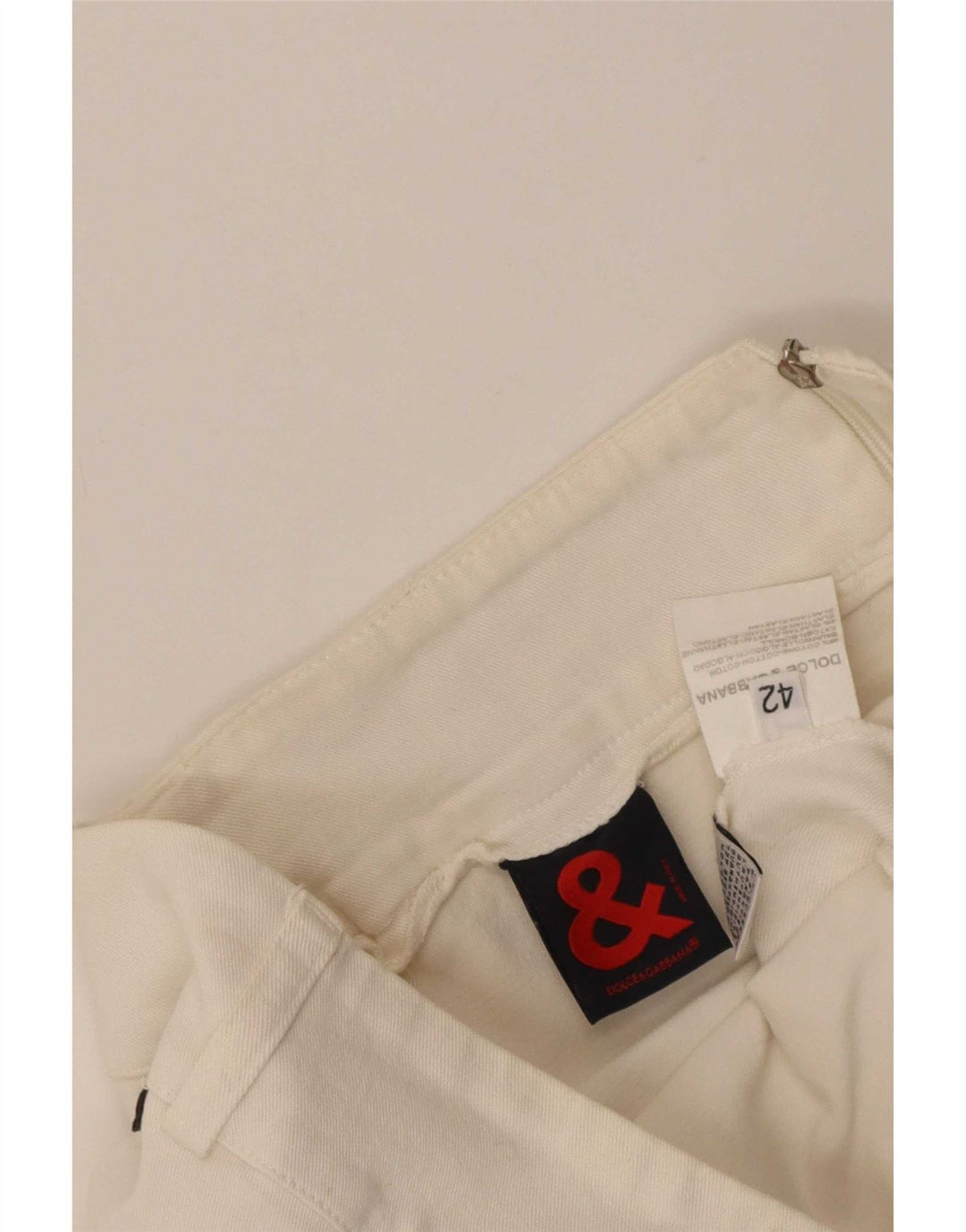 Dolce & Gabbana Damen Gerader Rock IT 42 Medium W30 Weiße Baumwolle
