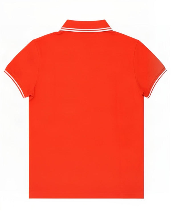 Fred Perry Damen-Poloshirt UK 12 Mittelrot gestreift aus Baumwolle