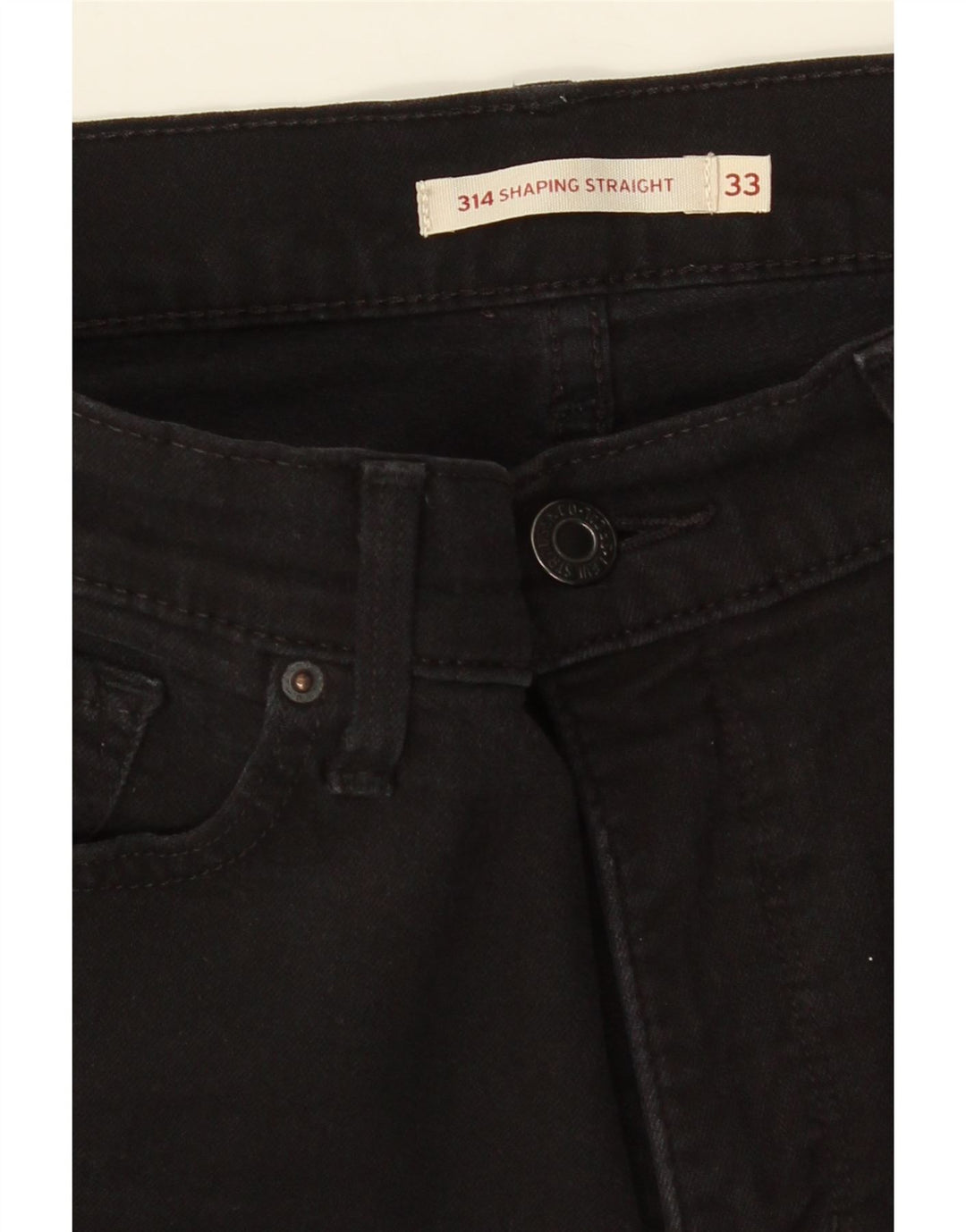 LEVI'S Damen 314 Shaping Straight Jeans W33 L30 Schwarz