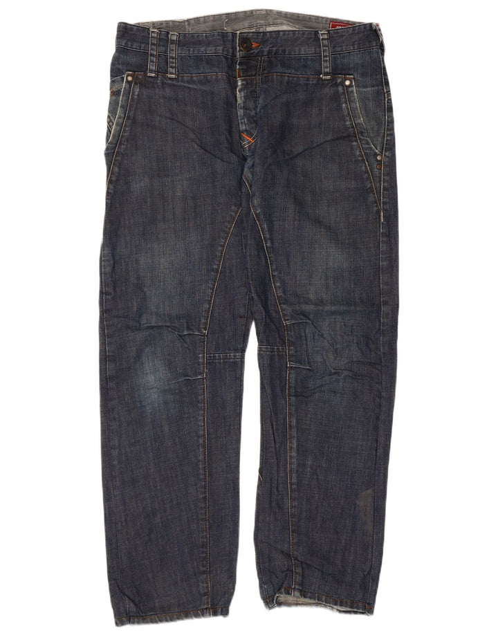 JACK & JONES Herren Straight Jeans W36 L29 Blaue Baumwolle