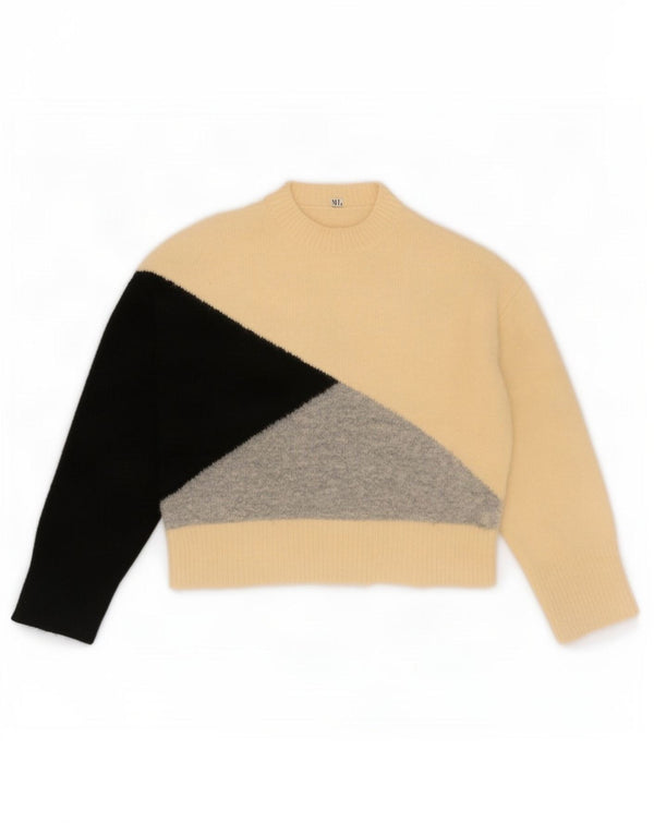 Rollkragenpullover für Damen von Zara, Gr. 14, Mittelbeige, Farbblock