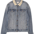 Lee Herren-Jeansjacke „Riders“, UK 40, Größe L, Blau, Colourblock-Baumwolle