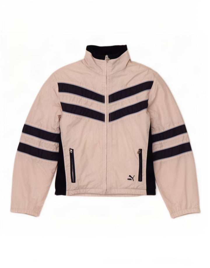 Puma Damen-Trainingsanzug-Top-Jacke, UK 14, mittelweiß, Farbblock