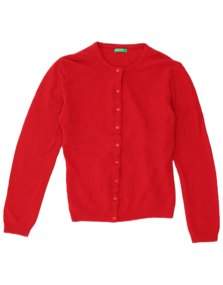 Benetton Damen-Cardigan-Pullover UK 12 Mittelrot