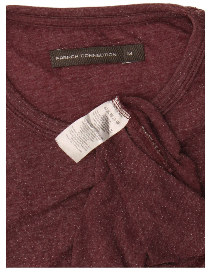 FRENCH CONNECTION Herren-T-Shirt-Oberteil aus mittlerer burgunderroter Baumwolle
