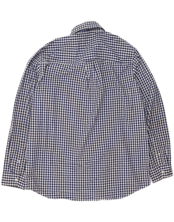 Chaps Herren-Hemd, pflegeleicht, XL, Marineblau, Gingham-Baumwolle