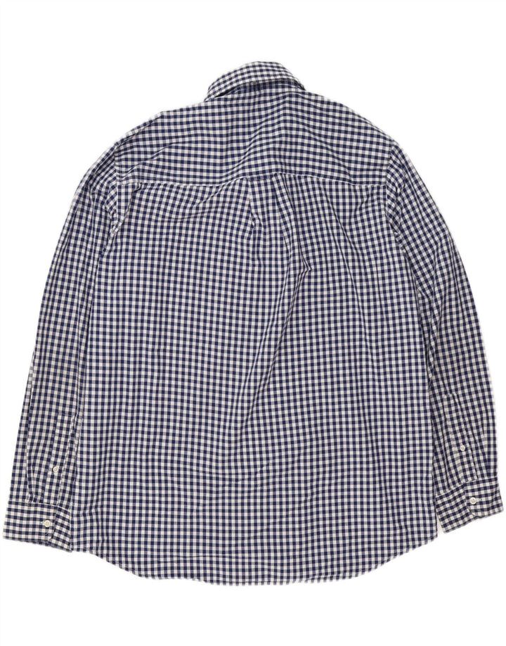 Chaps Herren-Hemd, pflegeleicht, XL, Marineblau, Gingham-Baumwolle
