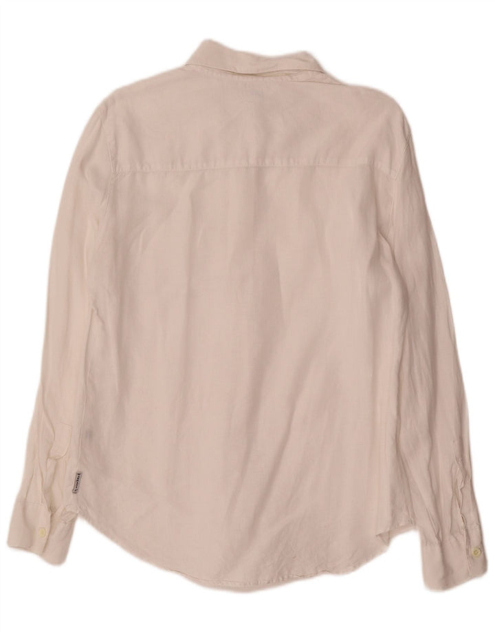 Armani Jeans Damen Übergroßes Hemd UK 10 Small Weiß