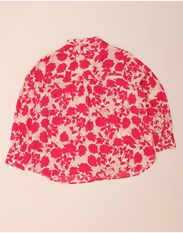 Marks & Spencer Damen-Hemdbluse in Übergröße, Gr. 18, XL, rosa geblümt