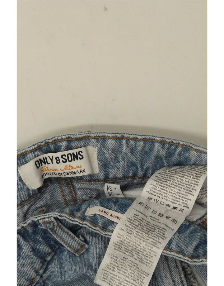 Only & Sons Herren Cargo Straight Jeans W36 L34 Blaue Baumwolle
